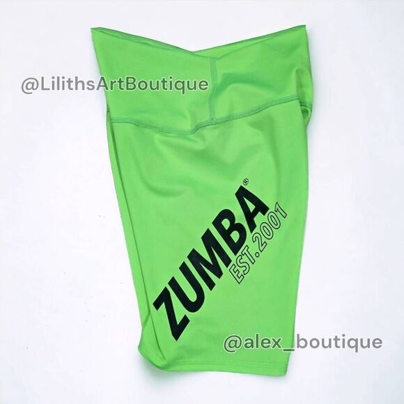 Zumba Get in Line Biker Shorts Get in Lime Size XS (E069) - Picture 5 of 8